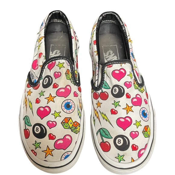 Vans Dice Cherries Bolts Hearts 8-Balls Eyeballs Classic Size 5 - Picture 2 of 5